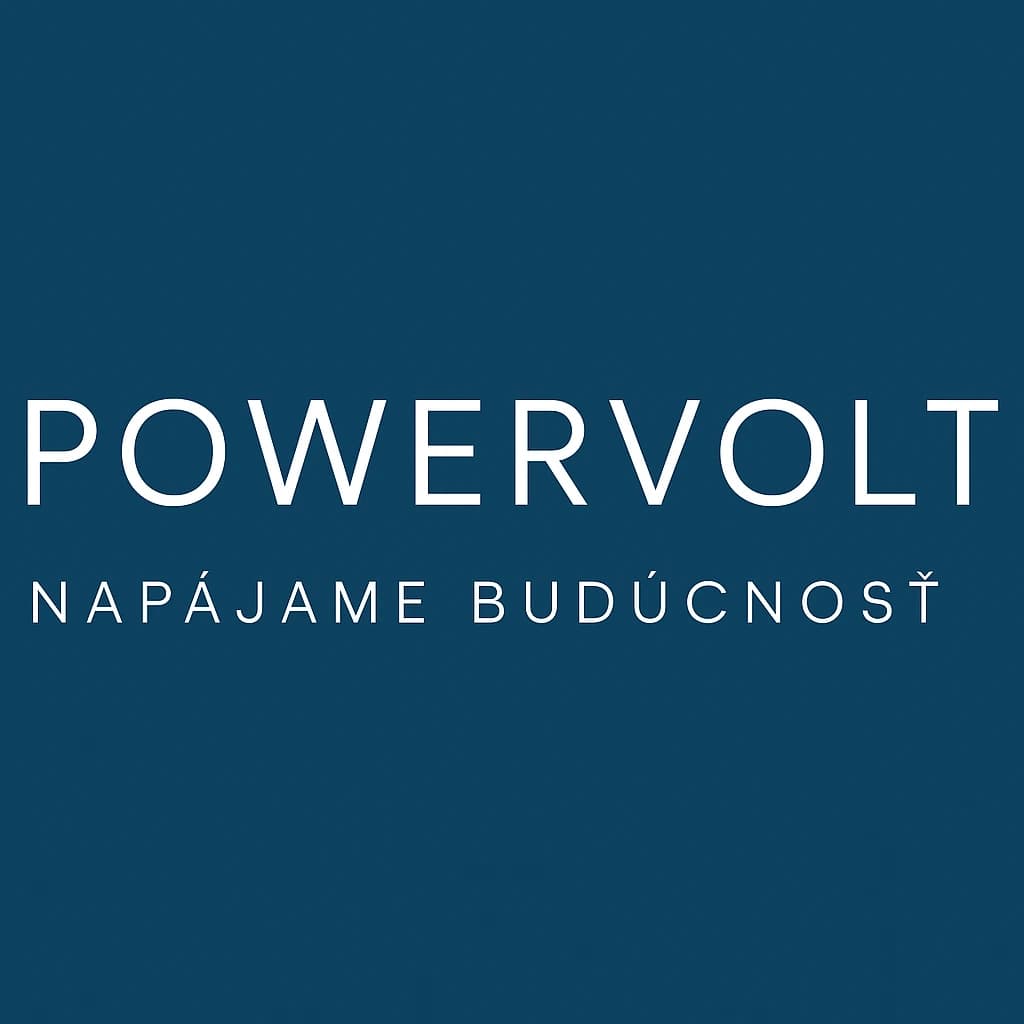 Moderné logo PowerVolt – elektroinštalačná firma pôsobiaca v Bratislave a okolí